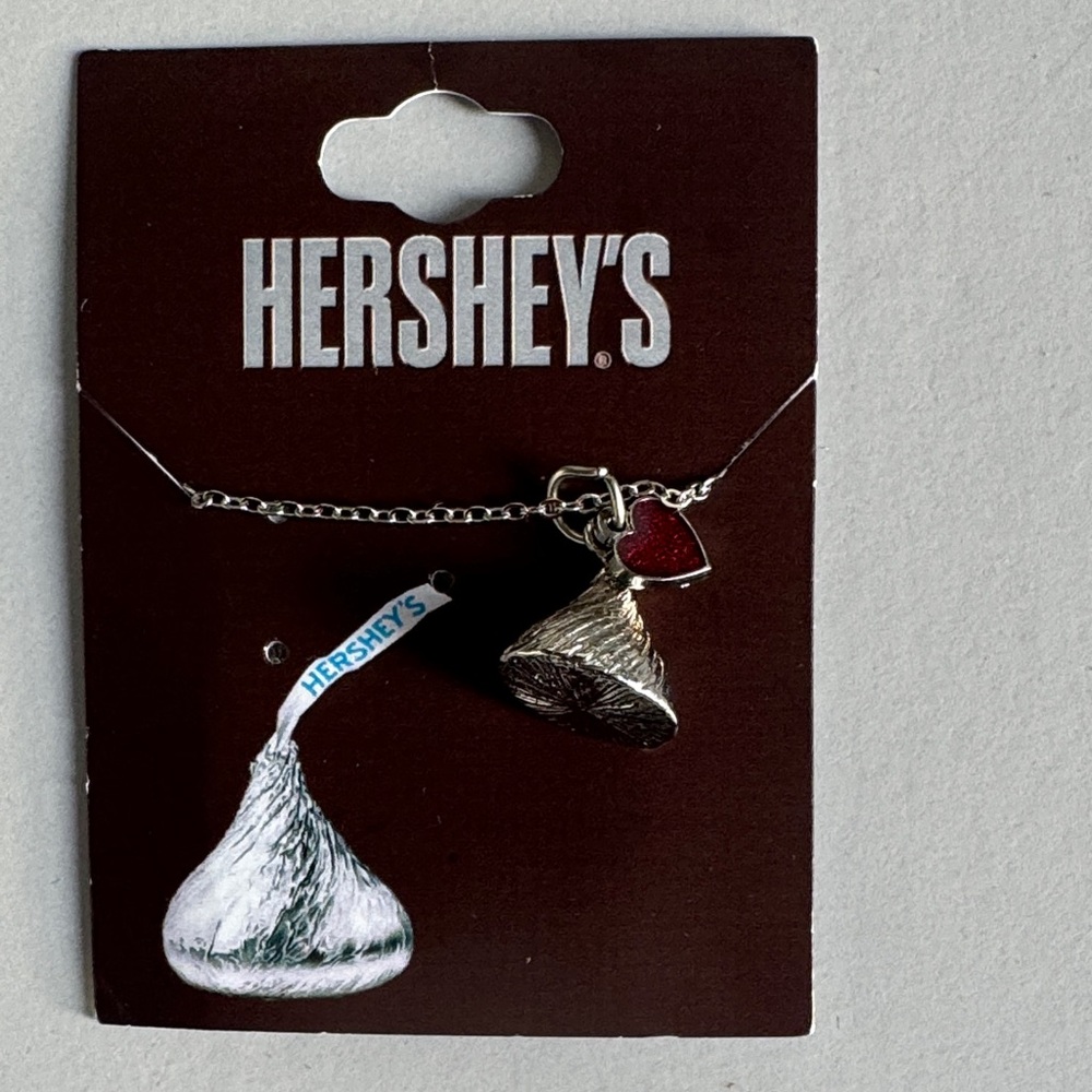 Hershey kiss necklace with red heart